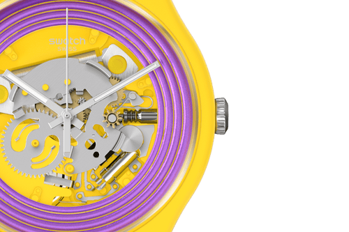 Swatch Purple Rings Yellow SO29J100