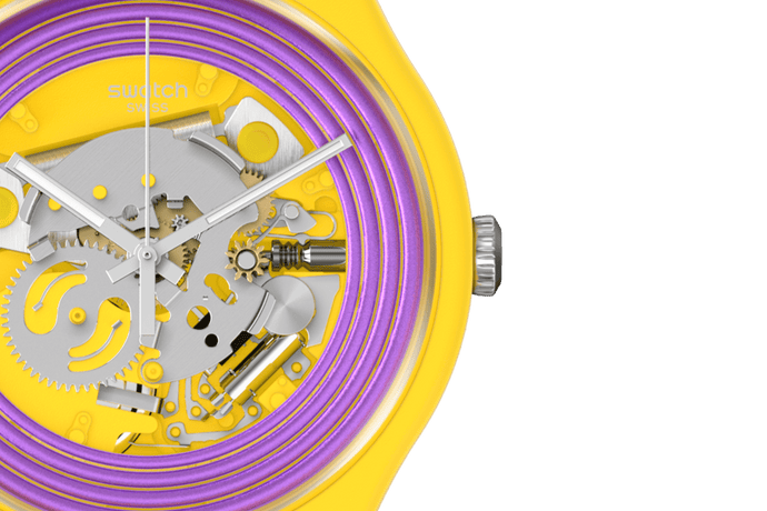 Swatch Purple Rings Yellow SO29J100