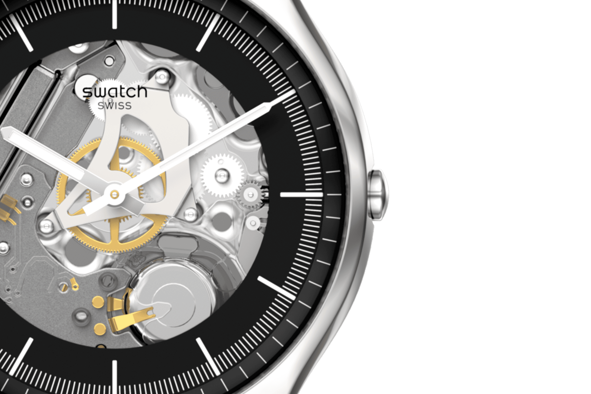 Swatch Black Skeleton SS07S115 – Flora Inc.