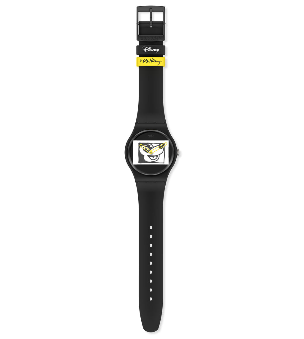 Swatch Mickey Blanc Sur Noir SUOZ337