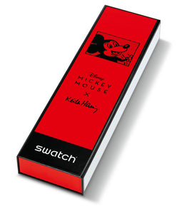 Swatch Mickey Blanc Sur Noir SUOZ337