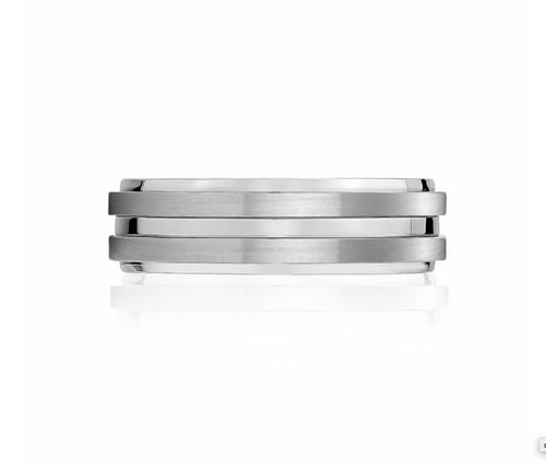 Matte & Shiny Steel Ring 7mm