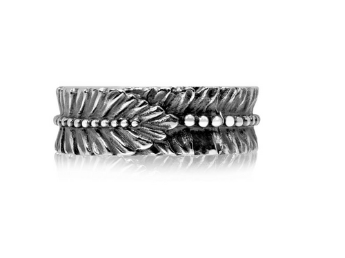 Steel Leaf Ring