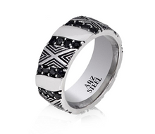 ARZ Steel Black Stone Ring AS-R64