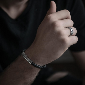ARZ Steel Black Stone Ring AS-R64