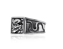 ARZ Steel Skull Signet Ring AS-R65