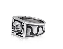 ARZ Steel Skull Signet Ring AS-R65