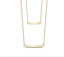 Double Bar Necklace With C.Z Stones