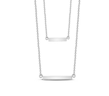 Double Bar Necklace With C.Z Stones
