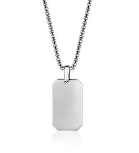 Steel Dog Tag W/ 26" Chain