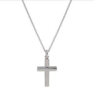 Steel Cross Pendant W/ Chain 24"