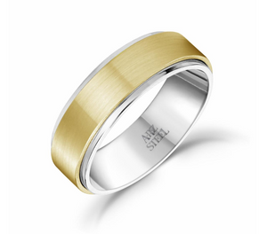 Matte & Shiny Steel Ring 7mm