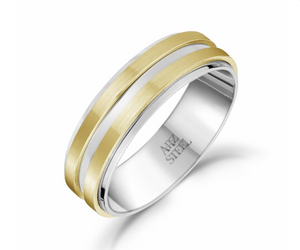 Matte & Shiny Steel Ring 7mm