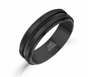 Matte & Shiny Steel Ring 7mm