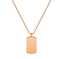 Dog Tag Pendant W/ Chain 28"