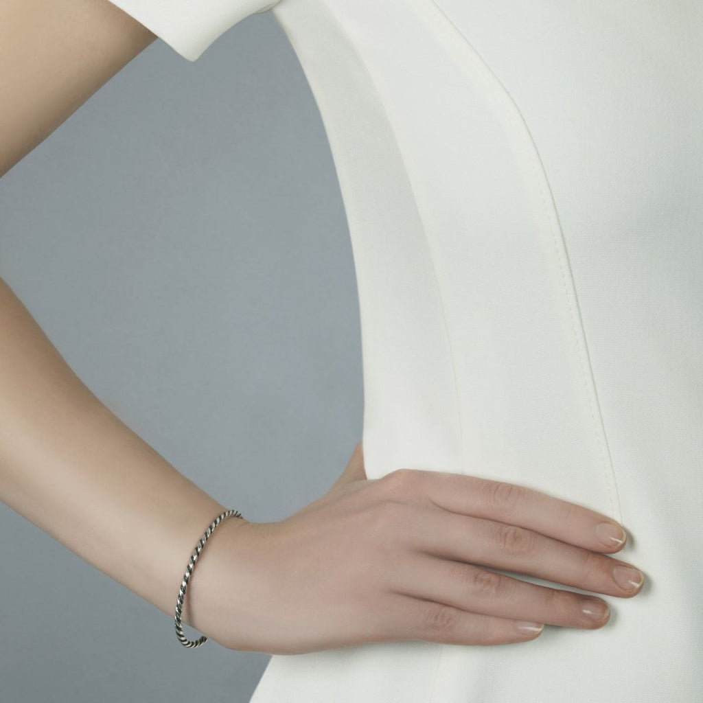 Trollbeads Twisted Silver Bangle TAGBA-00006